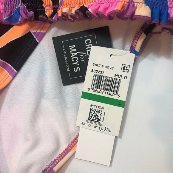 Salt+Cove Kaleidoscope smoked bikini swim bottom - Picture 3 of 6